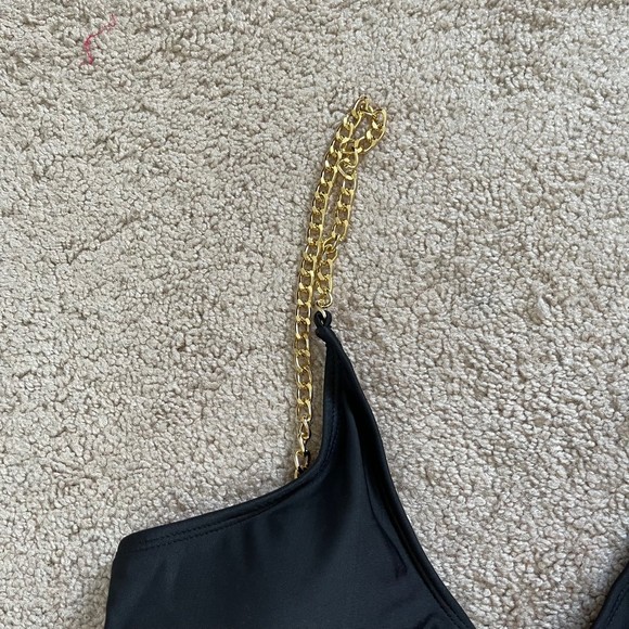 Swimsuit with gold tone chains New - Picture 4 of 6